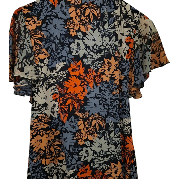 Floral Ruffle Sleeve Top - Picture 2 of 3